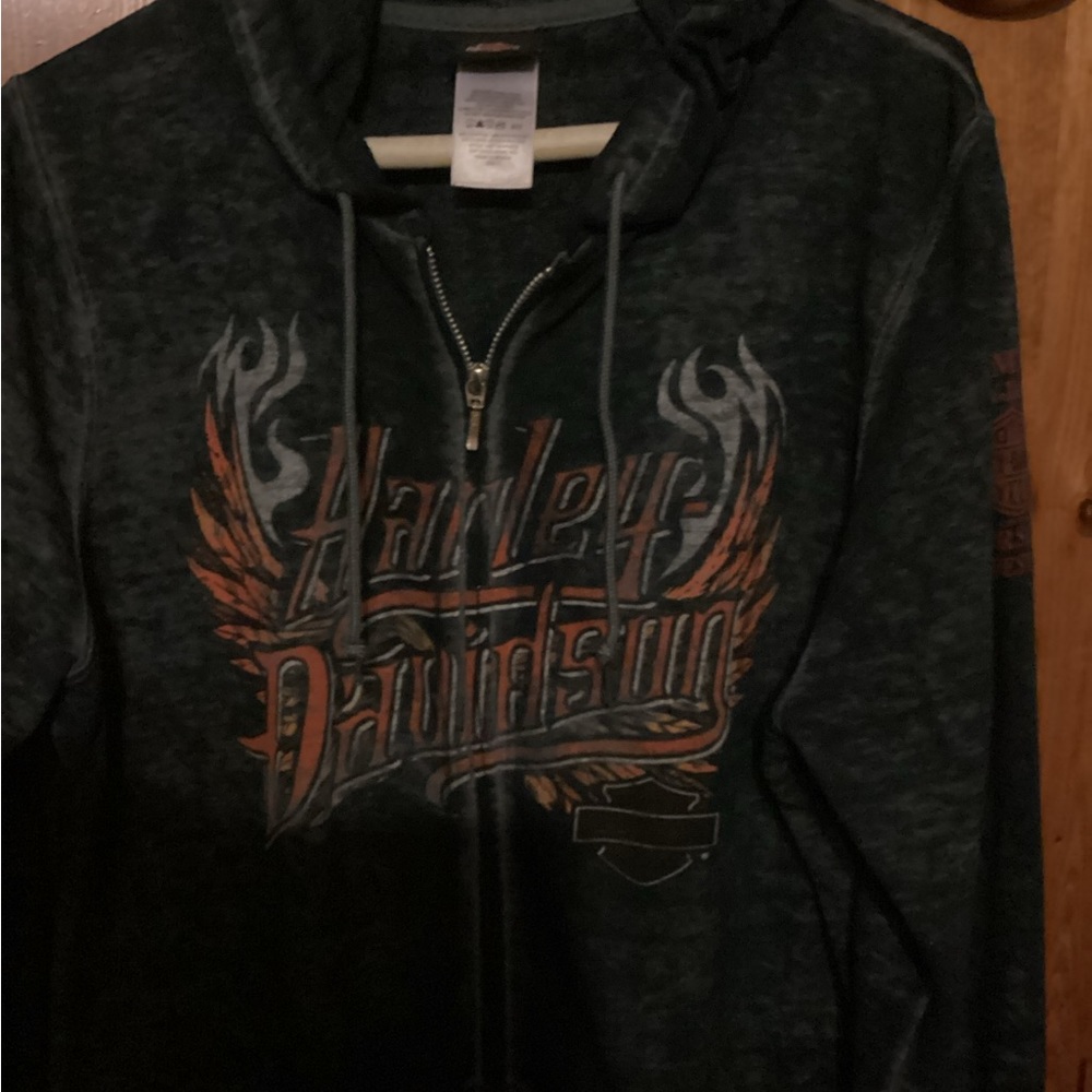 Harley Davidson Women zip up hoodie large